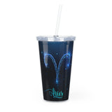 Aries Plastic Tumbler with Straw