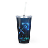 Sagittarius Plastic Tumbler with Straw