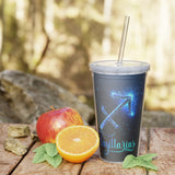 Sagittarius Plastic Tumbler with Straw
