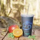 Cancer Plastic Tumbler with Straw