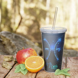 Pisces Plastic Tumbler with Straw