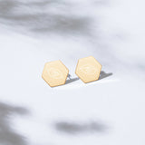 The Eyes Have It -  Hexagon Stud Earrings