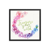Treasure Your Wild, framed print watercolor painting hand-painted print with frame