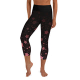Black and Rose Gold Galaxy Yoga Capri Leggings