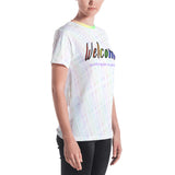 Welcome Rainbow Sketch All-Over Print Unisex (Curved) T-shirt -- English