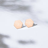 The Eyes Have It -  Hexagon Stud Earrings