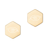 The Eyes Have It -  Hexagon Stud Earrings