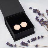 The Eyes Have It -  Hexagon Stud Earrings