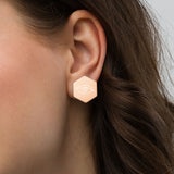 The Eyes Have It -  Hexagon Stud Earrings