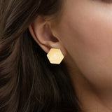The Eyes Have It -  Hexagon Stud Earrings