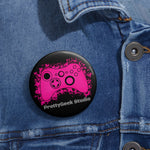 PrettyGeek Logo Metal Gamer Button Pins