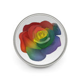 PRIDE PIN! Metal Button Rainbow Rose Pin Gay LQBTQ+