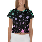Tossed Stars All-Over Print Crop Tee