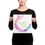 Treasure Your Wild watercolor print on stretched canvas