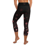 Black and Rose Gold Galaxy Yoga Capri Leggings